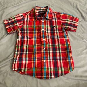 Wrangler - Button Down T-Shirt - Red - Sz: 3T